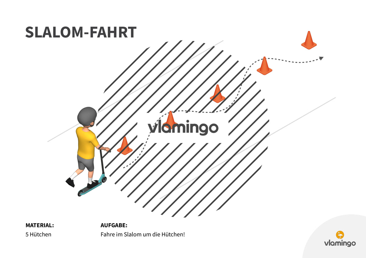 Roller fahren in der Sporthalle: 10 Stationskarten & 5 Spiele
