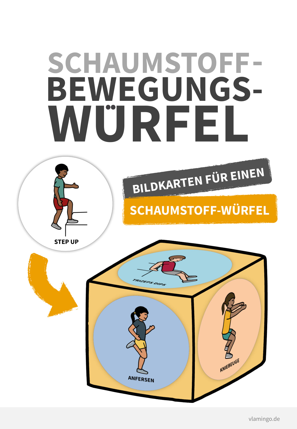 Schaumstoff-Bewegungswürfel (für Bewegungspausen, als Ritual oder zum Aufwärmen)