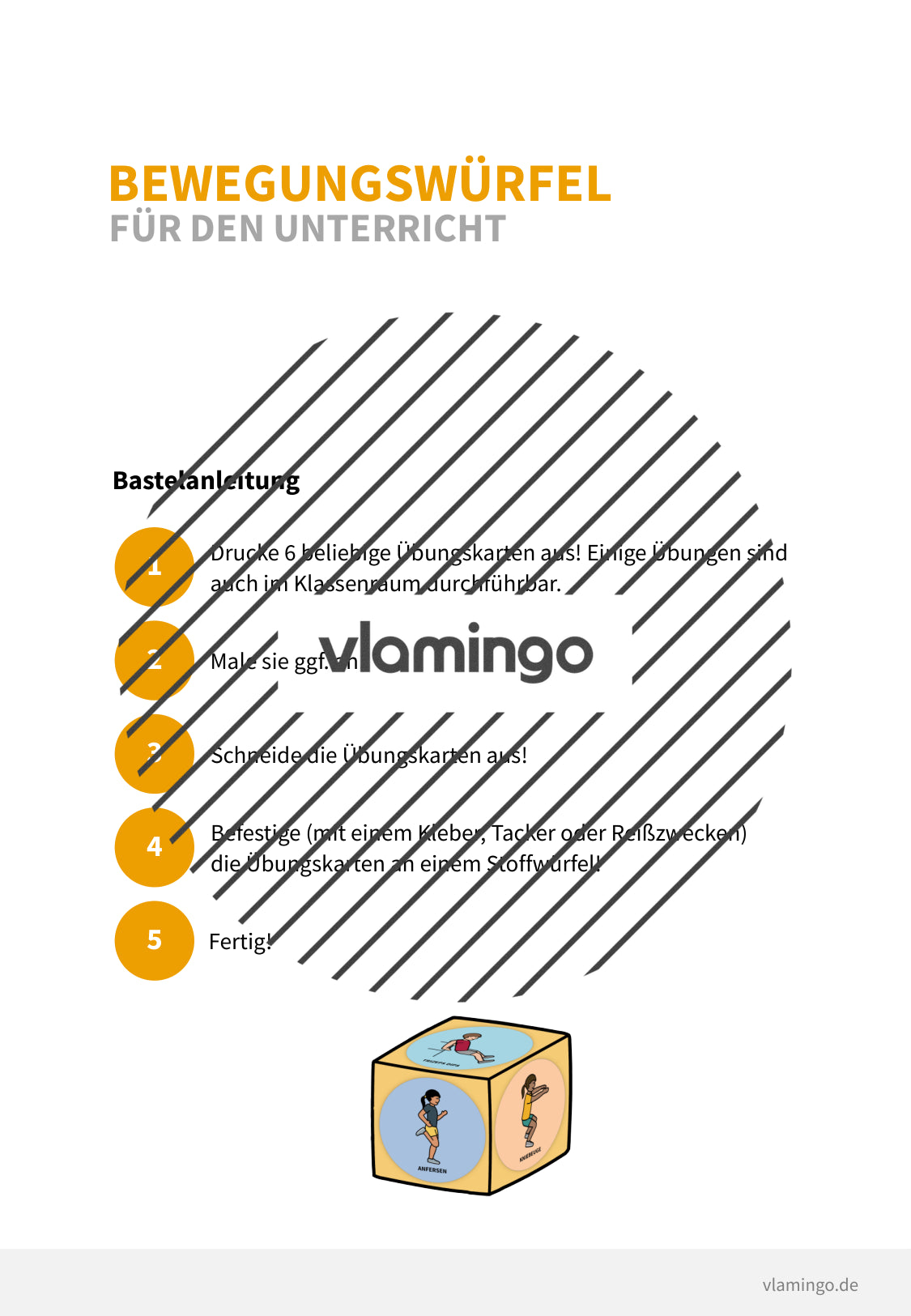 Schaumstoff-Bewegungswürfel (für Bewegungspausen, als Ritual oder zum Aufwärmen)