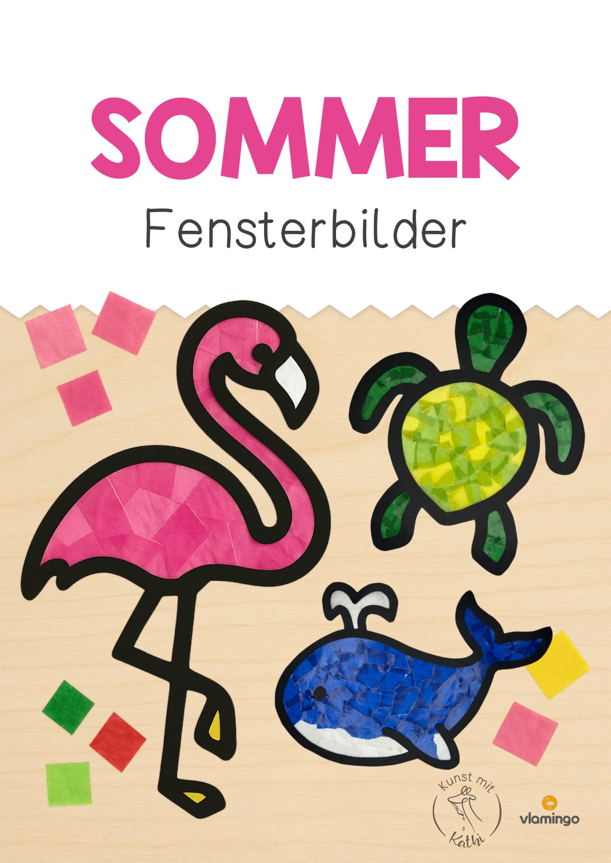 Sommer-Fensterbilder für den Klassenraum