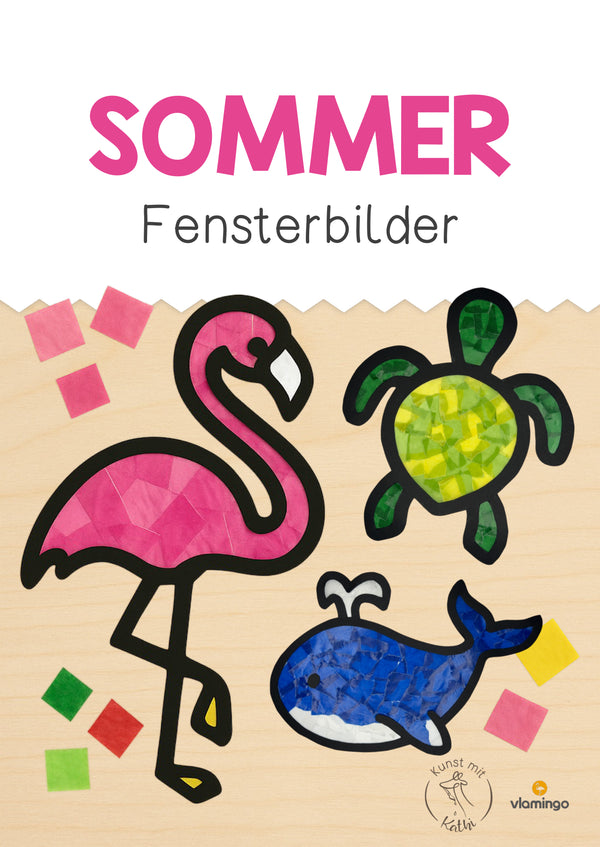 Sommer-Fensterbilder für den Klassenraum