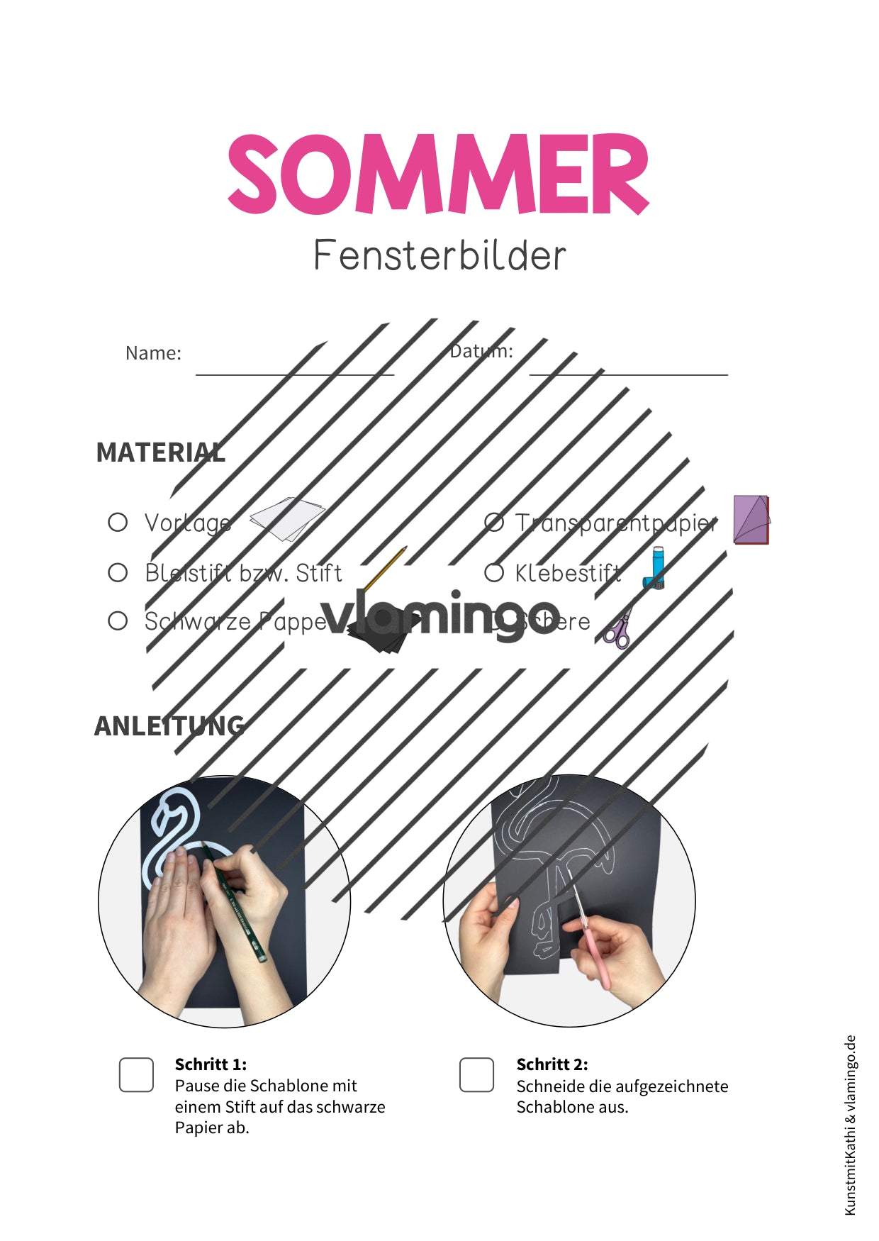 Sommer-Fensterbilder für den Klassenraum