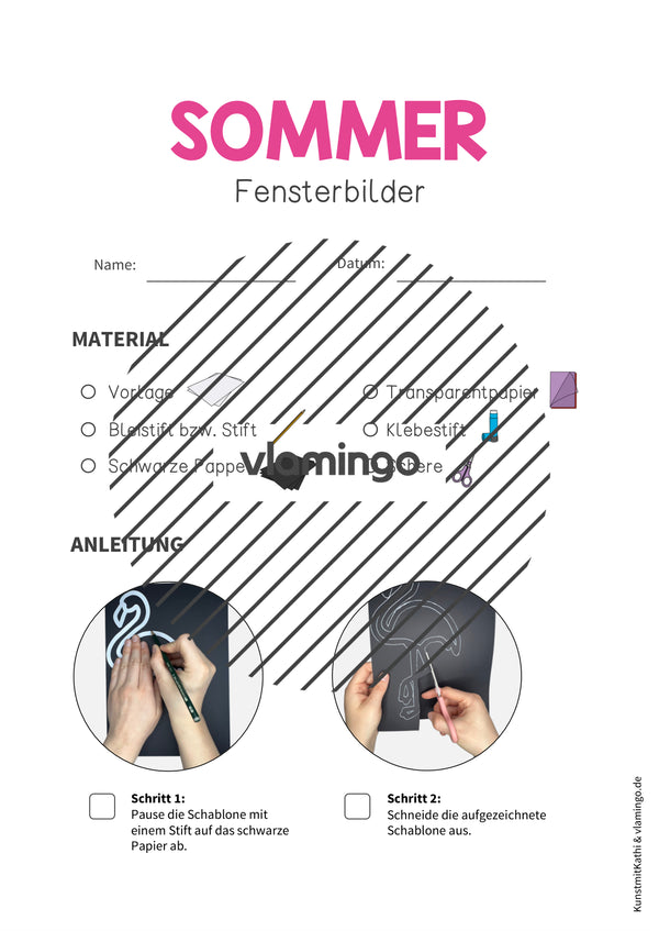 Sommer-Fensterbilder für den Klassenraum