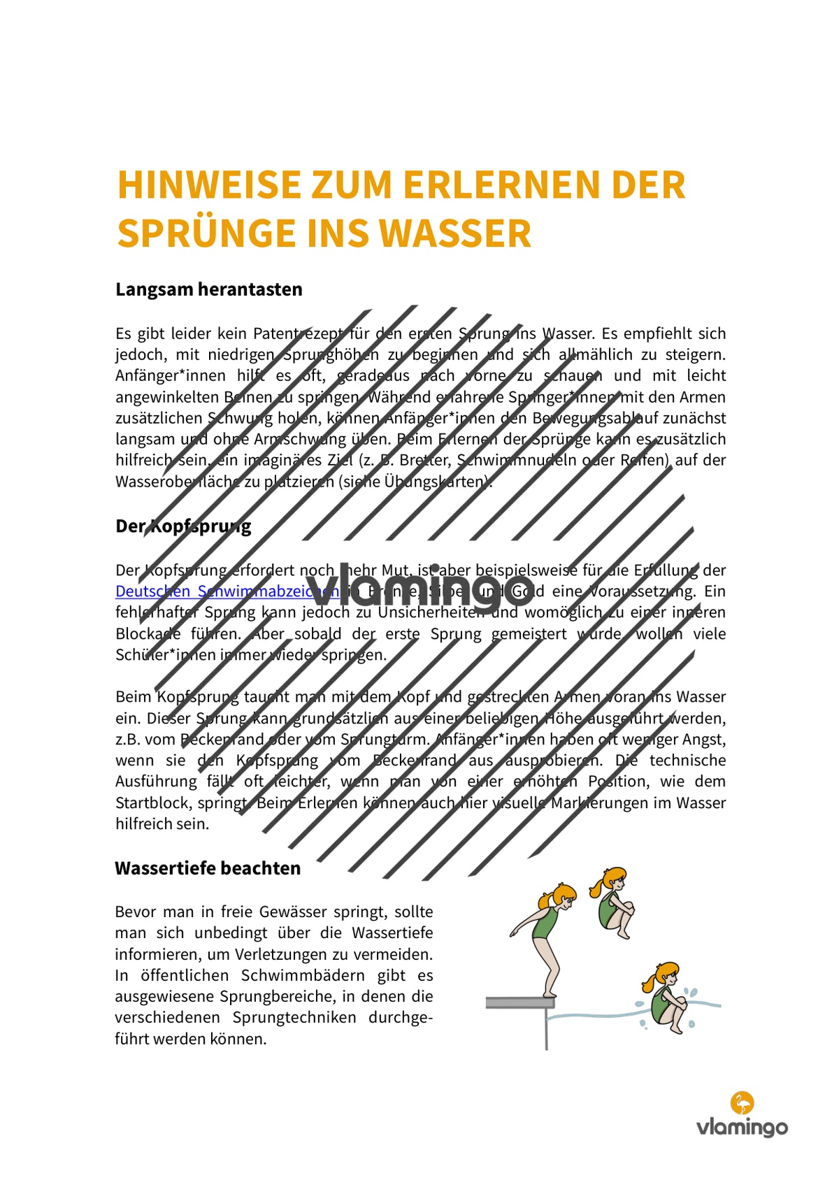 Sprünge ins Wasser: 30+ Übungskarten für den Schwimmunterricht