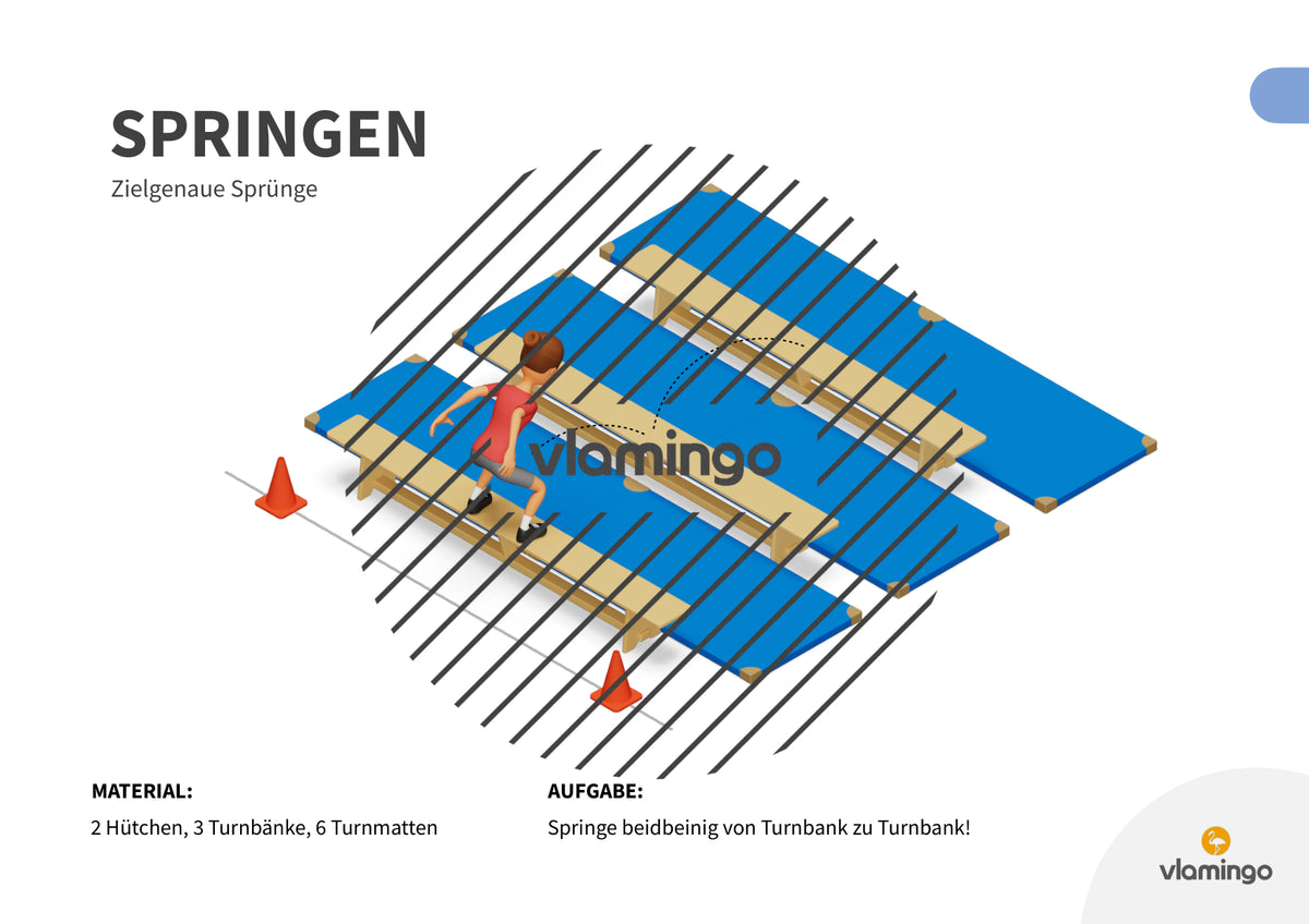 Sprunggarten: 50 Stationskarten für den Sportunterricht