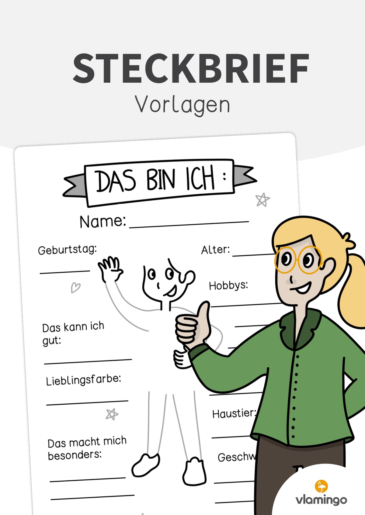 Steckbrief: Das bin ich-Vorlage für das Klassenzimmer