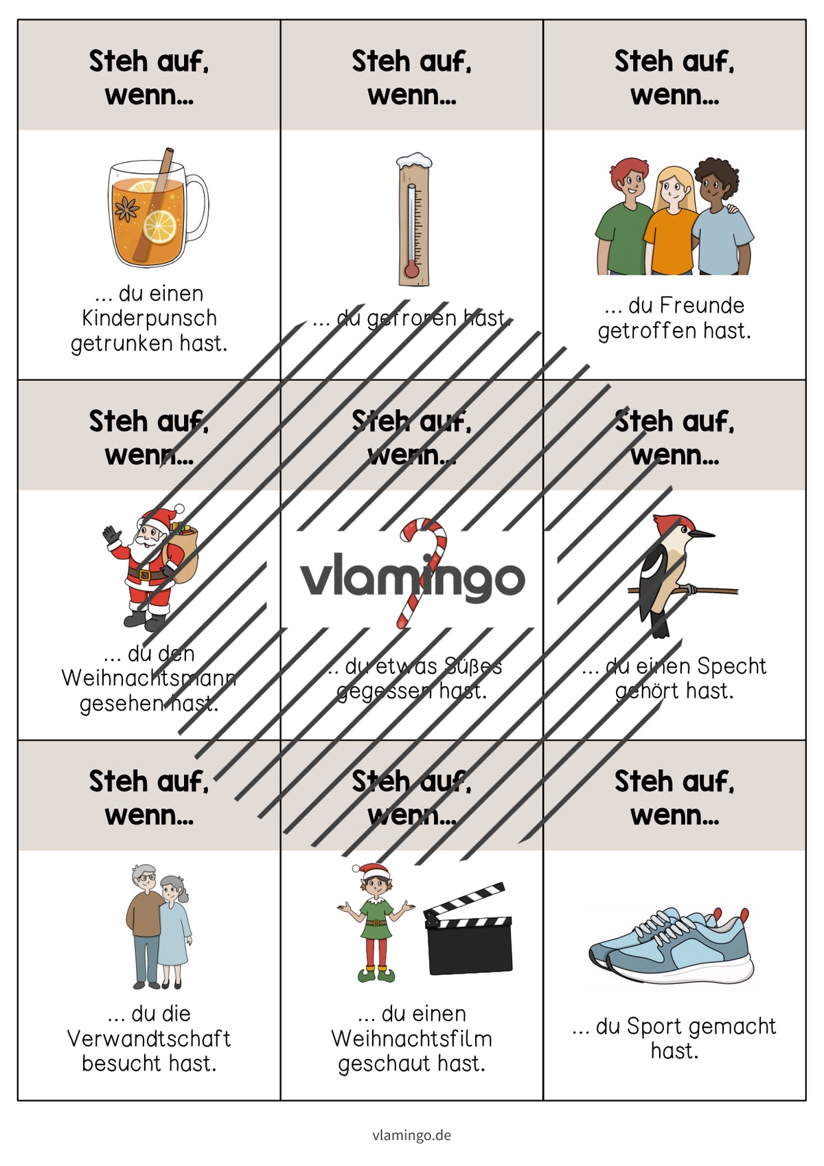 Steh auf, wenn... - Bewegungsspiel für den Schulstart nach den Winterferien (Kindergarten & Schule)