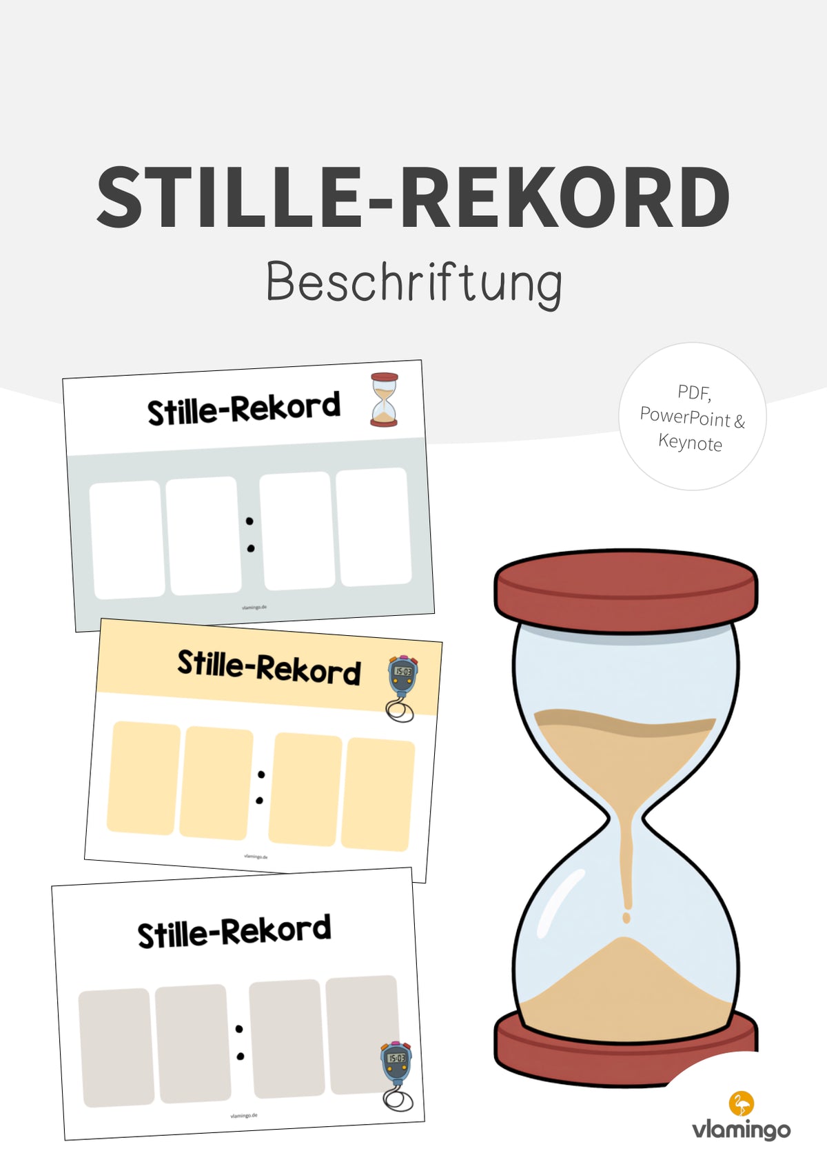 Stille-Rekord: Bildkarte zum Ausfüllen (Grundschule)