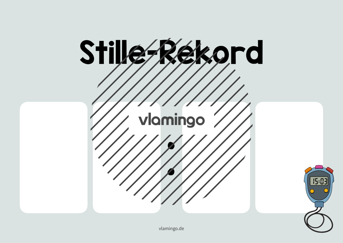Stille-Rekord: Bildkarte zum Ausfüllen (Grundschule)