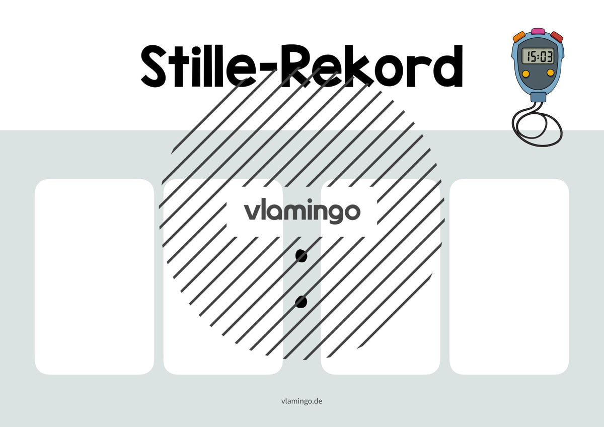 Stille-Rekord: Bildkarte zum Ausfüllen (Grundschule)