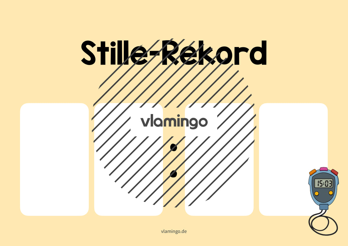 Stille-Rekord: Bildkarte zum Ausfüllen (Grundschule)