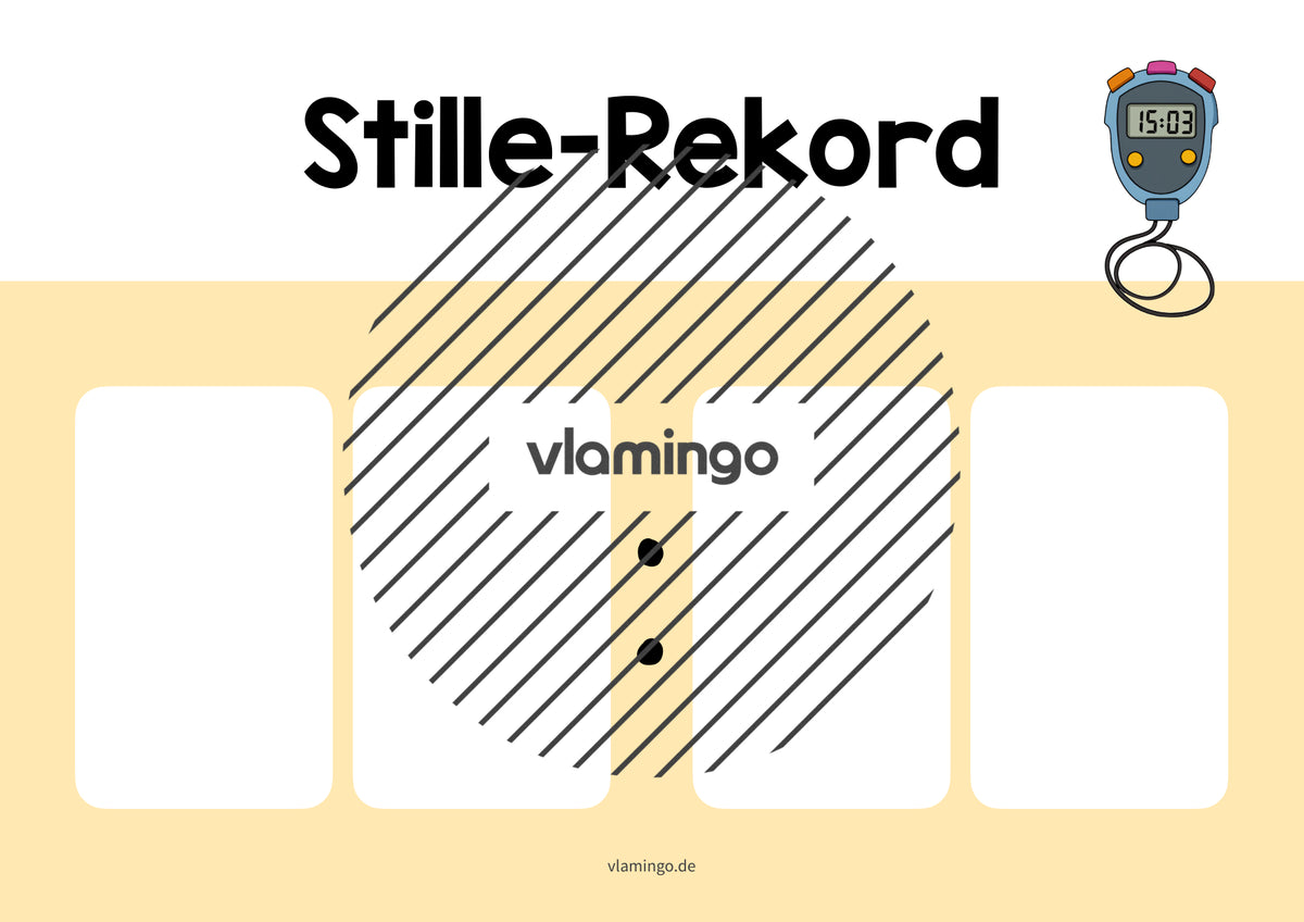 Stille-Rekord: Bildkarte zum Ausfüllen (Grundschule)
