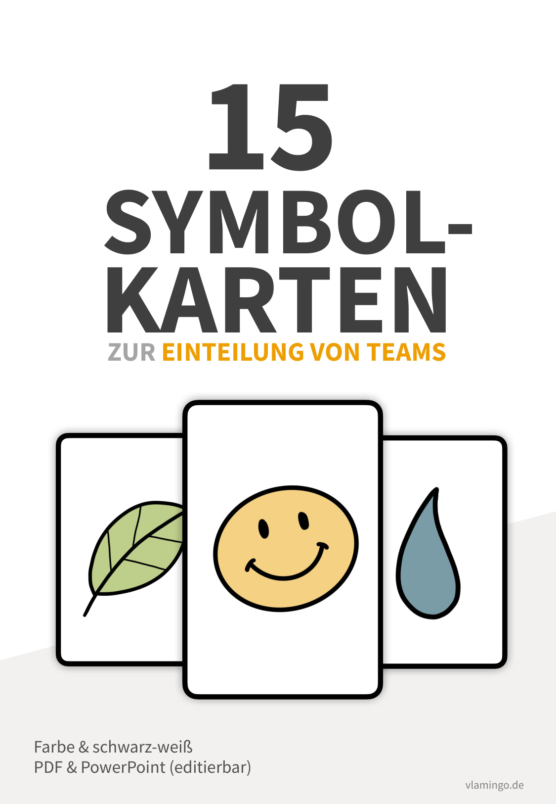 Symbolkarten - 15 Karten zur Einteilung von Teams