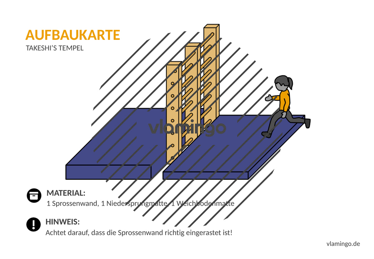 Takeshi's Castle: 24 Aufbaukarten inkl. Aufbauplan für den Sportunterricht
