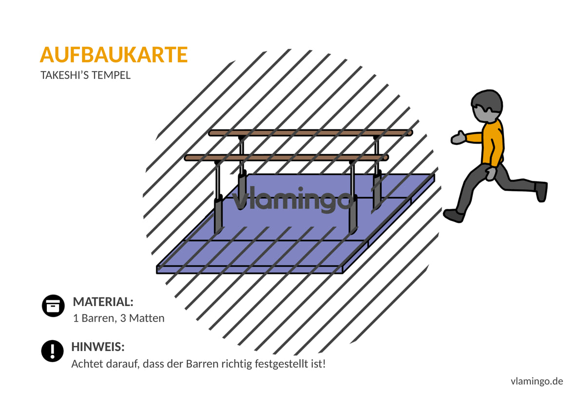 Takeshi's Castle: 24 Aufbaukarten inkl. Aufbauplan für den Sportunterricht