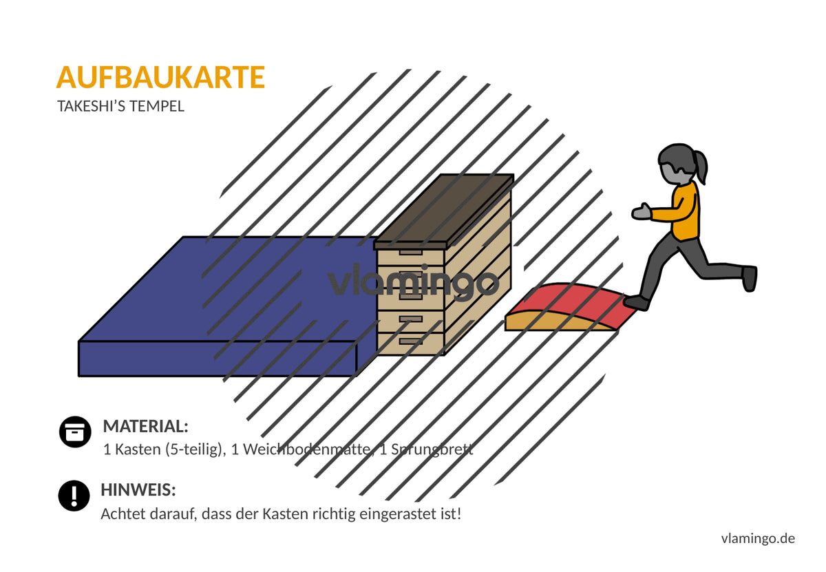 Takeshi's Castle: 24 Aufbaukarten inkl. Aufbauplan für den Sportunterricht