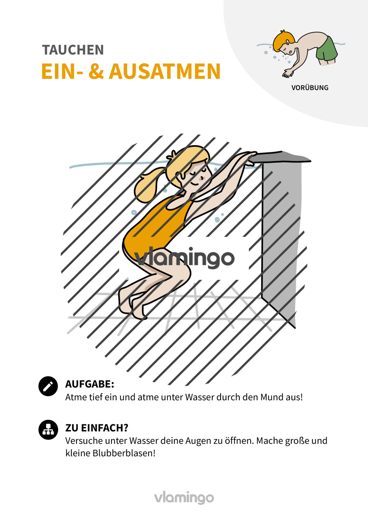 Tauchen: 20+ Übungskarten für den Schwimmunterricht