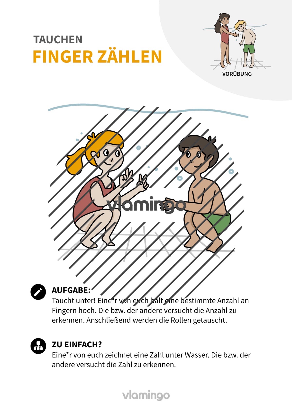 Tauchen: 20+ Übungskarten für den Schwimmunterricht