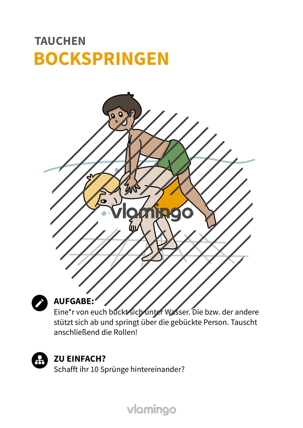 Tauchen: 20+ Übungskarten für den Schwimmunterricht