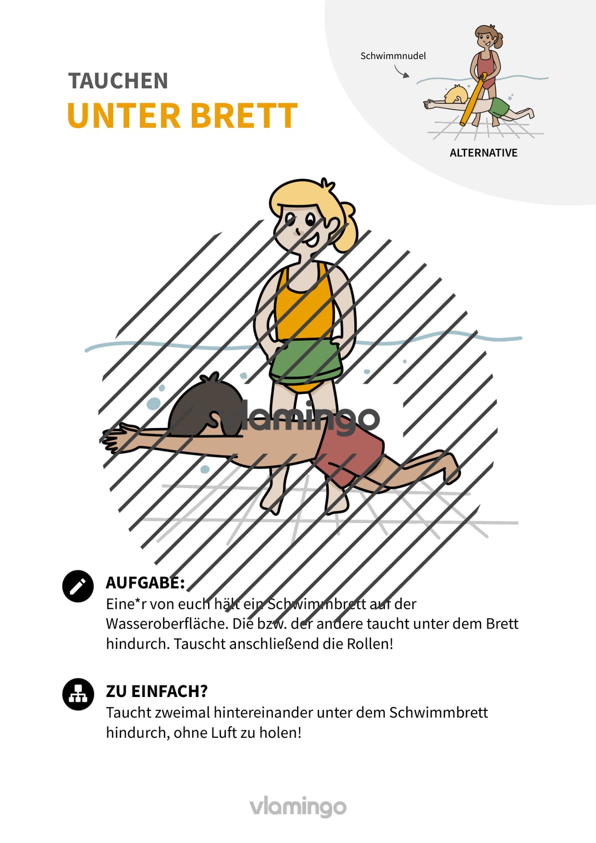 Tauchen: 20+ Übungskarten für den Schwimmunterricht