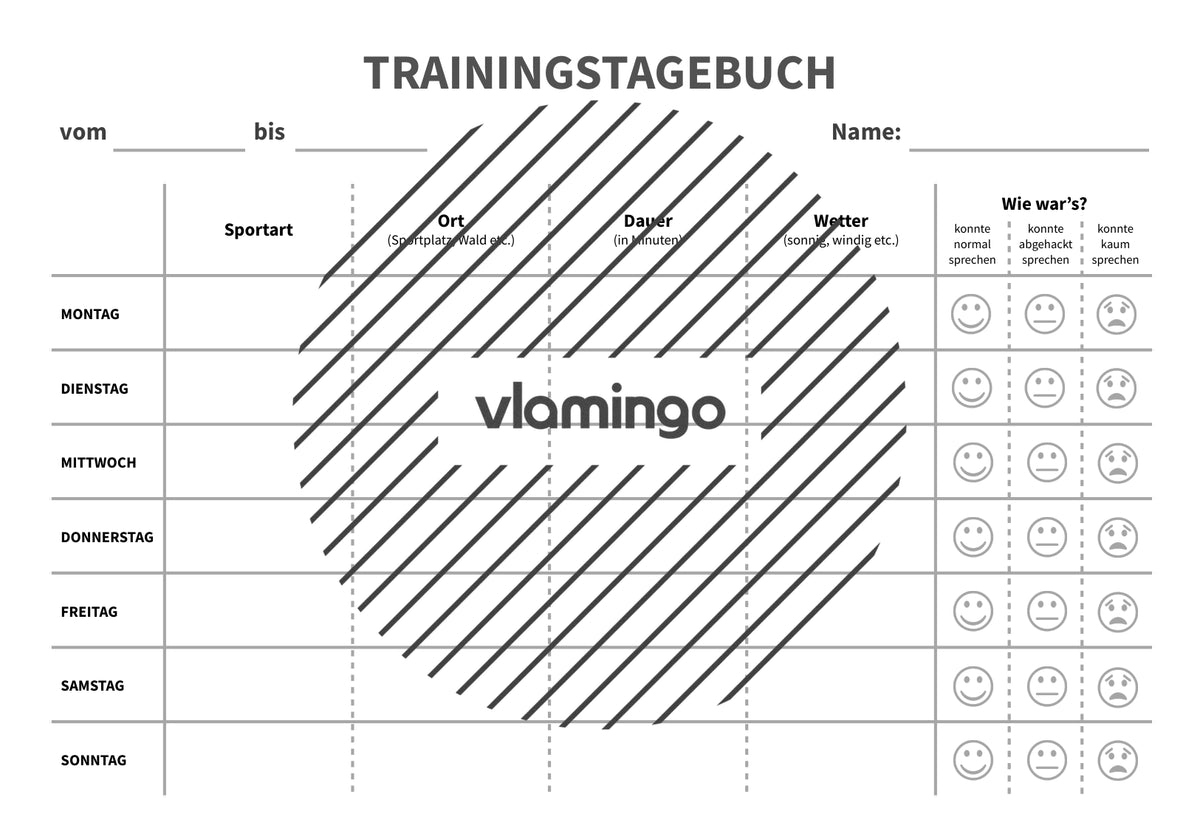Trainingstagebuch - Vorlagen für die Sekundarstufe