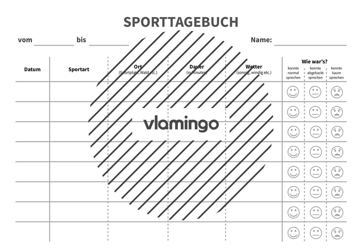 Trainingstagebuch - Vorlagen für die Sekundarstufe