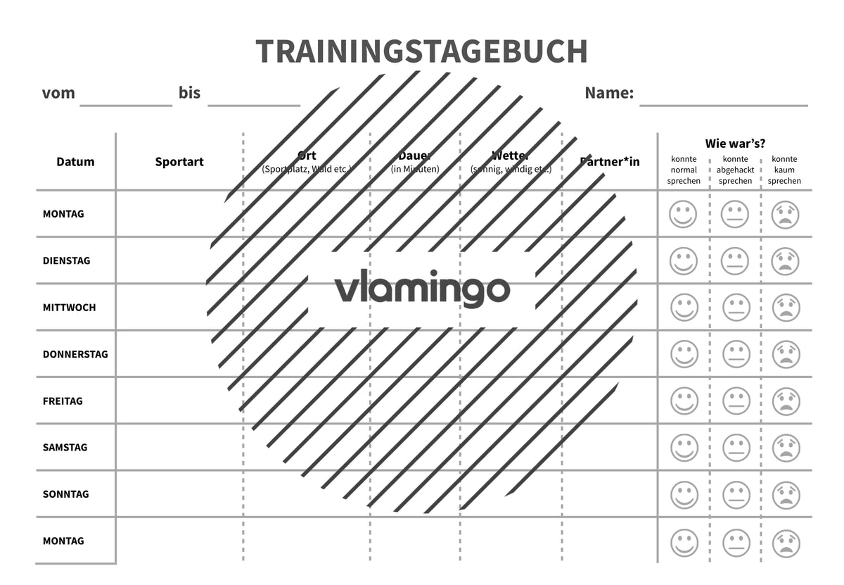 Trainingstagebuch - Vorlagen für die Sekundarstufe