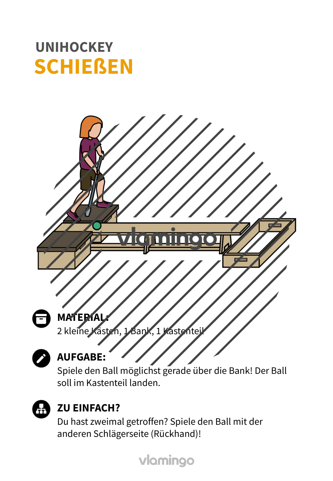 Unihockey: 20 Stationskarten & Challenge für den Sportunterricht