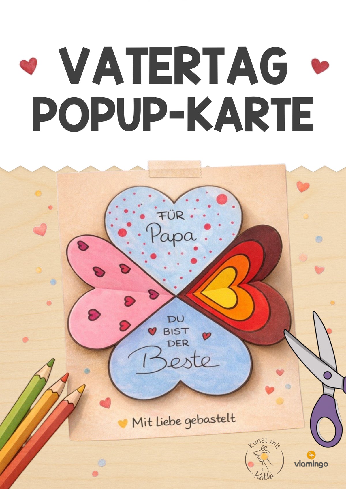 Vatertag: Pop-up-Klappkarte (Kunstunterricht / Geschenkidee)
