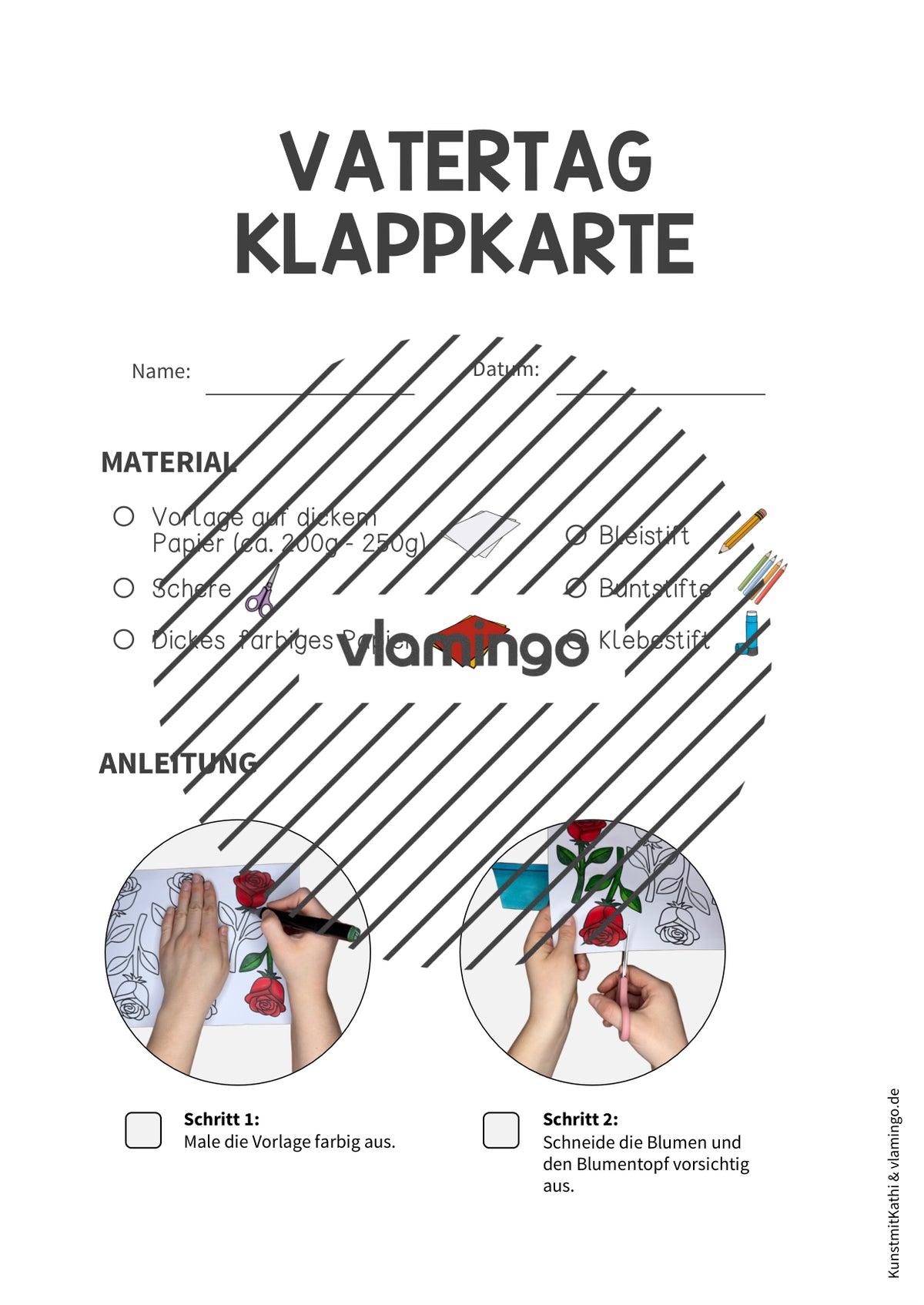 Vatertag: Klappkarte als kleines Geschenk (Bastelanleitung)
