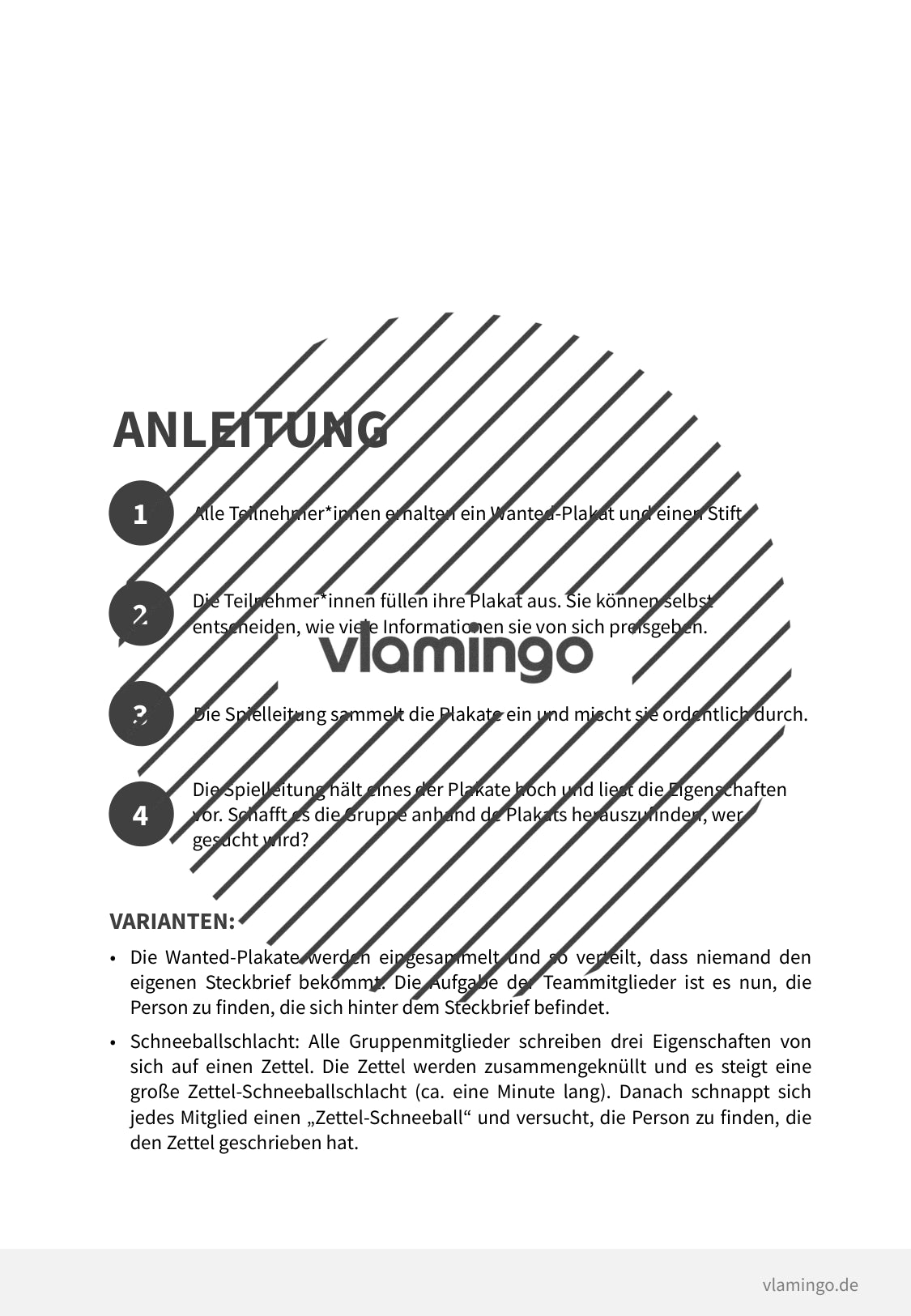 Wanted: Vorlagen für Schule & Jugendarbeit (Kennenlernspiel)