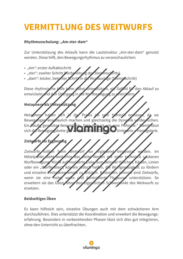 Weitwurf mit dem Schlagball: Das Praxis-Handbuch für den Sportunterricht (Übungen, Spiele und Technikkarten)