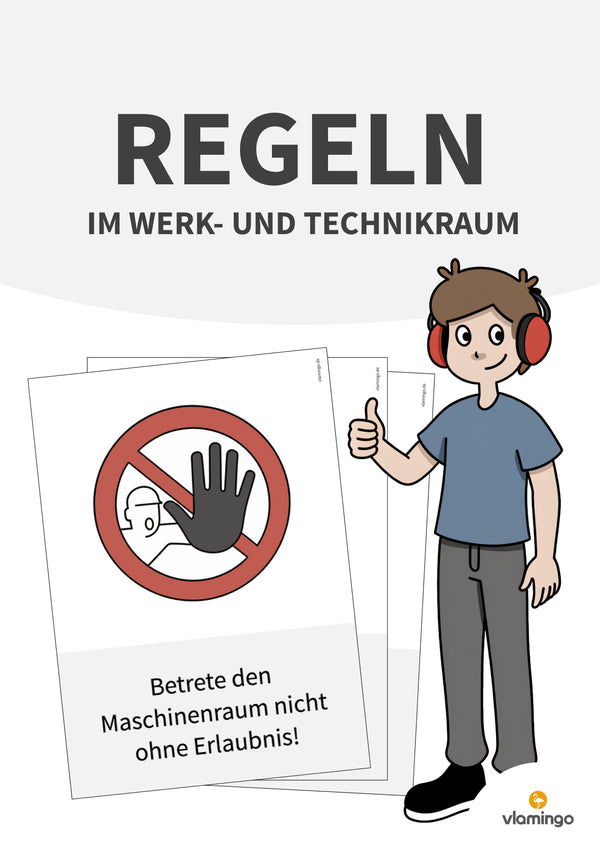 Regeln im Werk- und Technikraum: 40+ Werkraumregeln als Bildkarten (Klasse 5–10)
