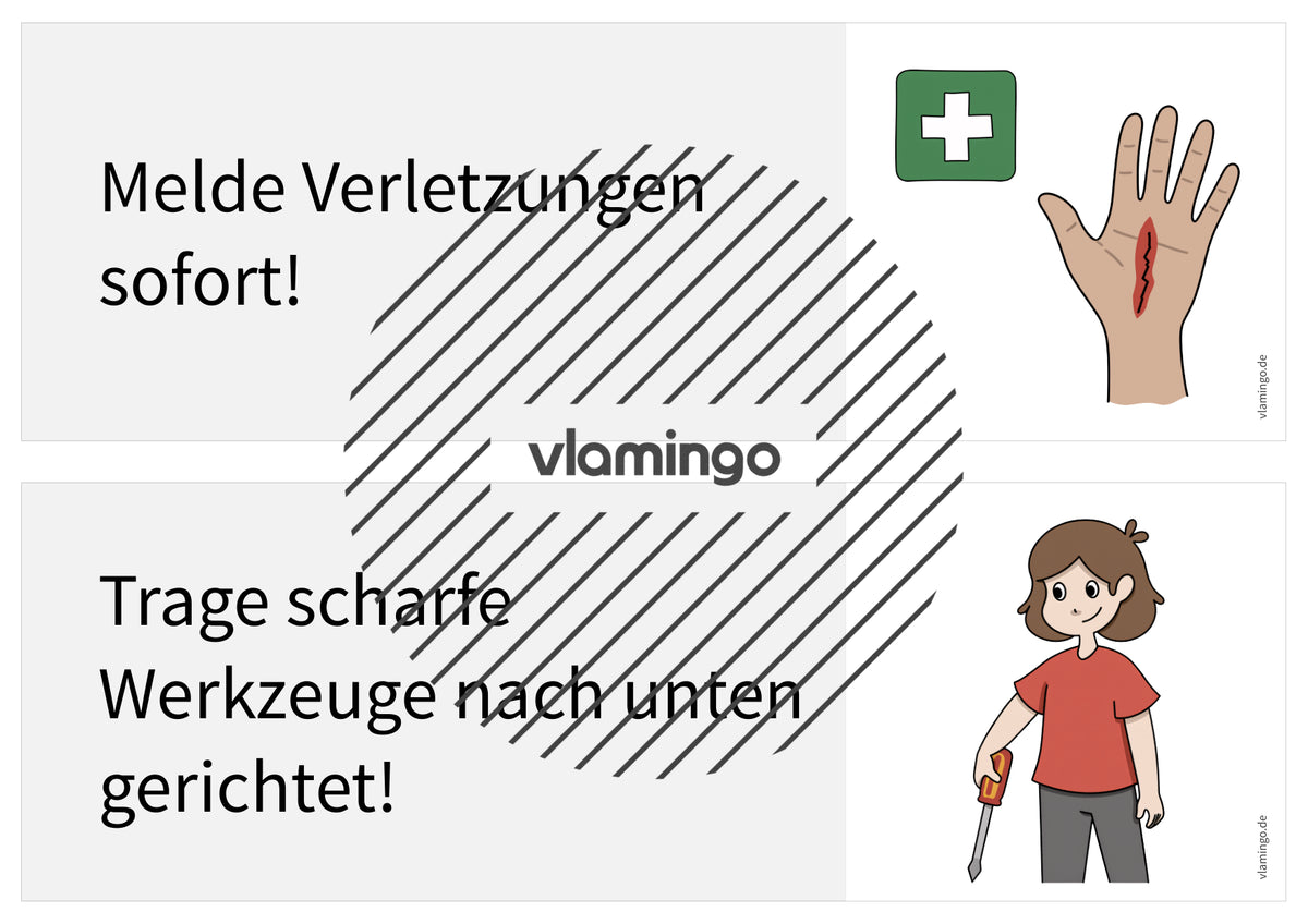 Regeln im Werk- und Technikraum: 40+ Werkraumregeln als Bildkarten (Klasse 5–10)