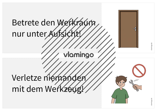 Regeln im Werk- und Technikraum: 40+ Werkraumregeln als Bildkarten (Klasse 5–10)