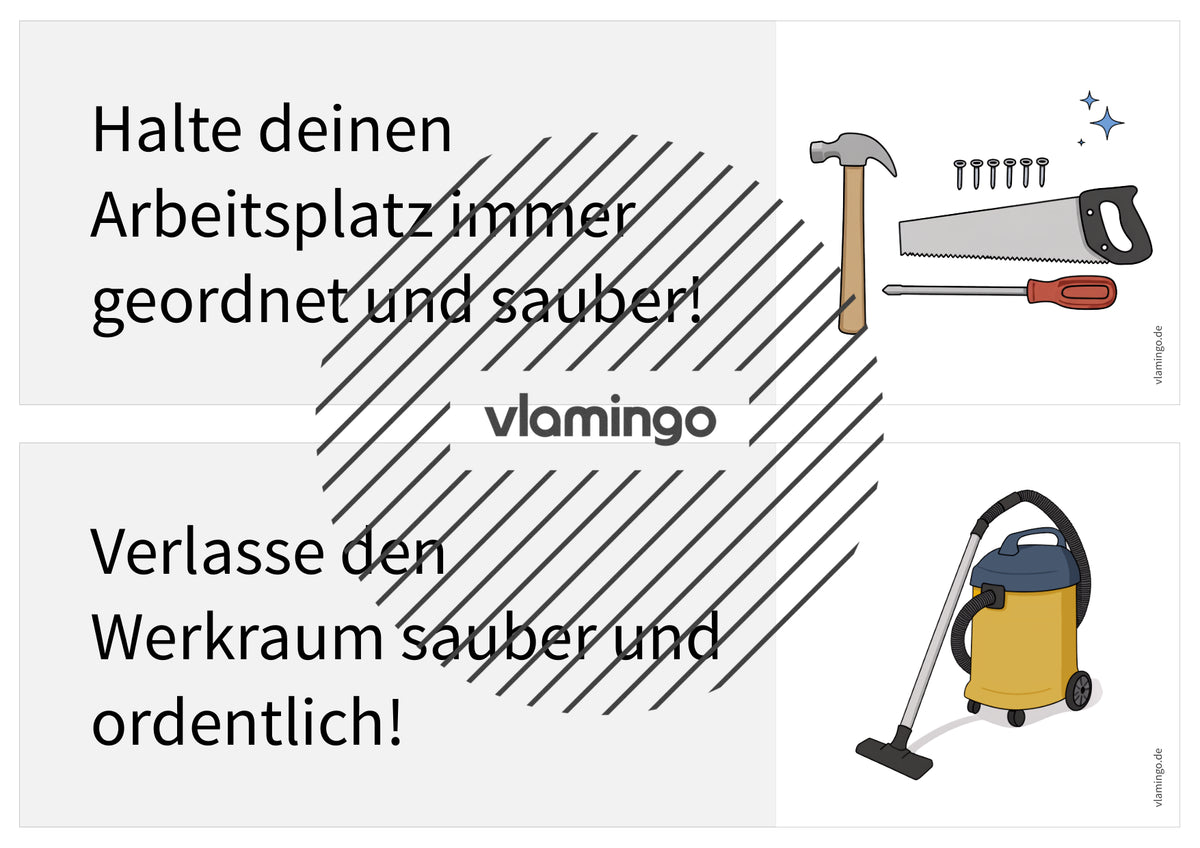 Regeln im Werk- und Technikraum: 40+ Werkraumregeln als Bildkarten (Klasse 5–10)