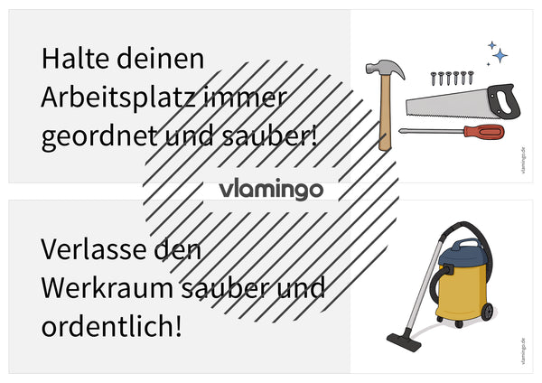Regeln im Werk- und Technikraum: 40+ Werkraumregeln als Bildkarten (Klasse 5–10)