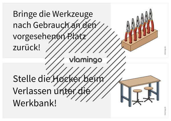 Regeln im Werk- und Technikraum: 40+ Werkraumregeln als Bildkarten (Klasse 5–10)