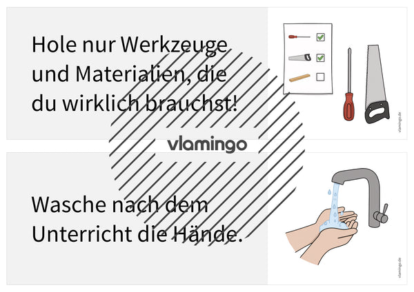 Regeln im Werk- und Technikraum: 40+ Werkraumregeln als Bildkarten (Klasse 5–10)