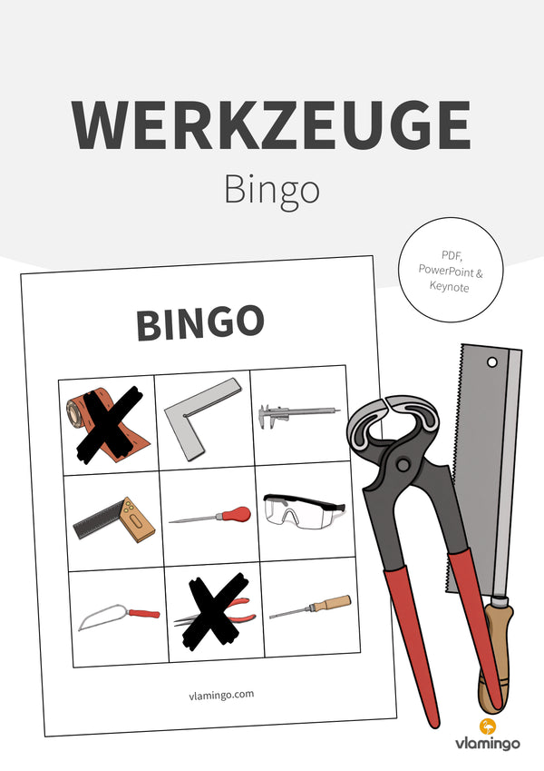 Herramientas: Bingo para la clase de trabajo y tecnología