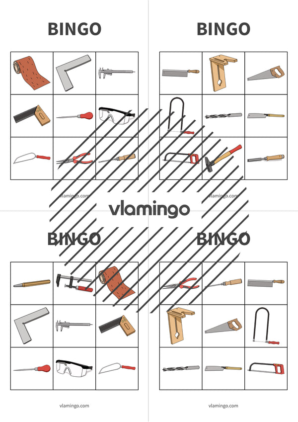 Herramientas: Bingo para la clase de trabajo y tecnología