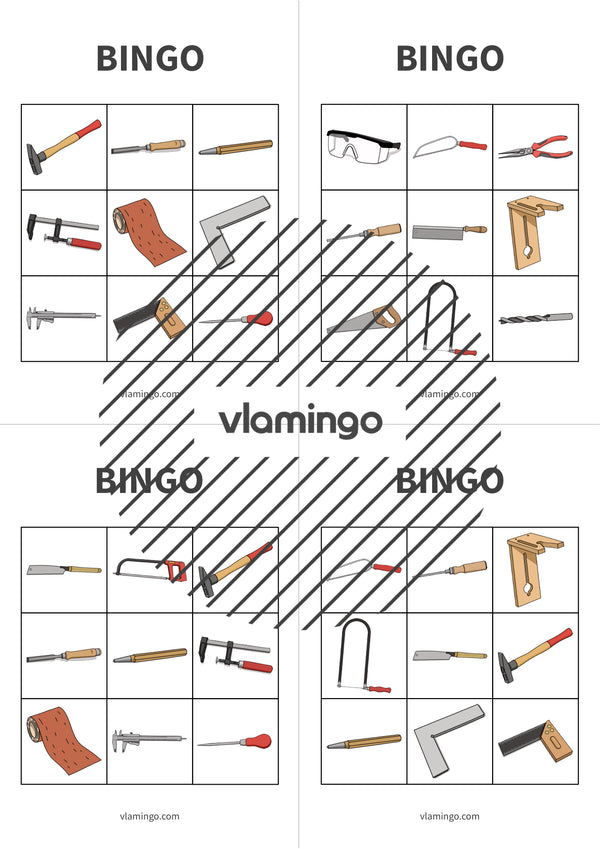 Herramientas: Bingo para la clase de trabajo y tecnología