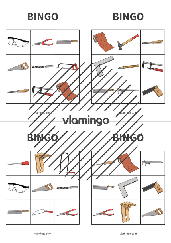 Herramientas: Bingo para la clase de trabajo y tecnología