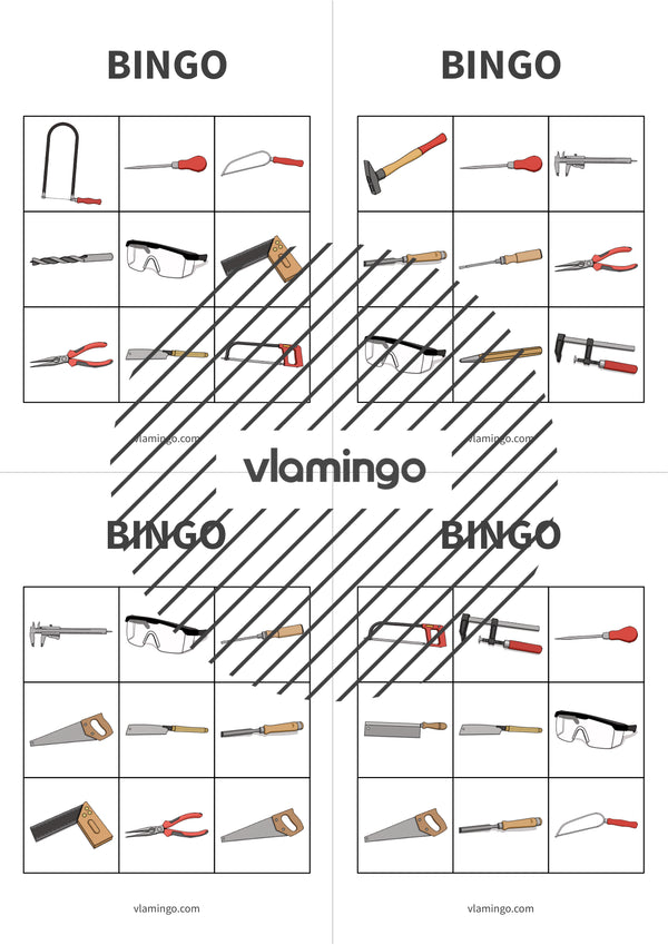 Herramientas: Bingo para la clase de trabajo y tecnología