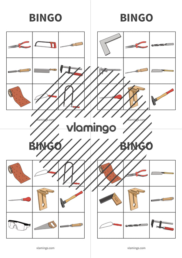 Herramientas: Bingo para la clase de trabajo y tecnología