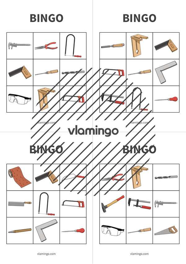 Herramientas: Bingo para la clase de trabajo y tecnología