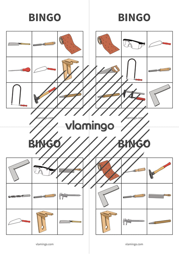 Herramientas: Bingo para la clase de trabajo y tecnología