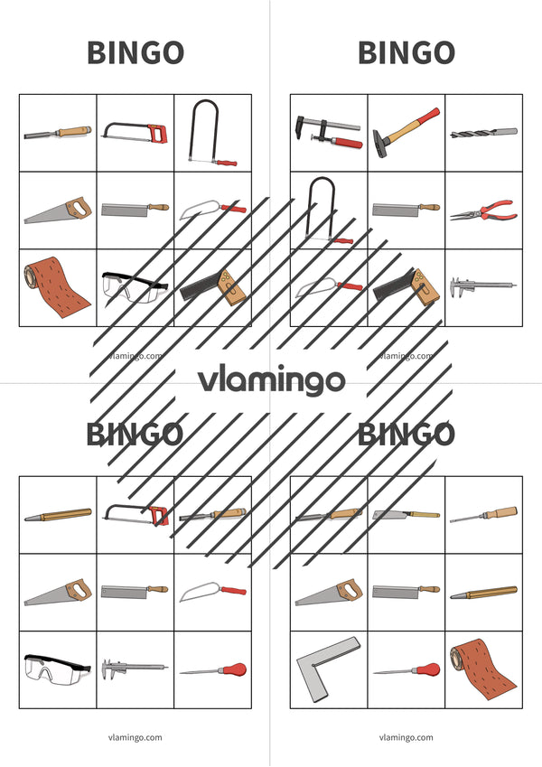 Herramientas: Bingo para la clase de trabajo y tecnología