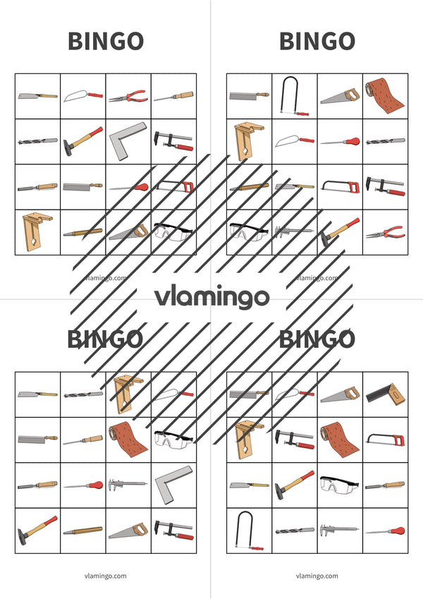 Herramientas: Bingo para la clase de trabajo y tecnología
