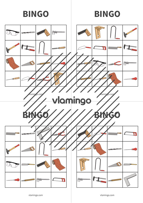 Herramientas: Bingo para la clase de trabajo y tecnología